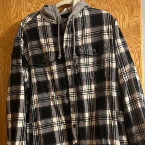 Duluth Trading Co Black and White Plaid Jacket